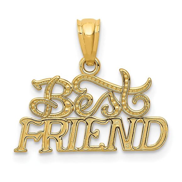 14k Yellow Gold Best Friend Fancy Pendant 19mm